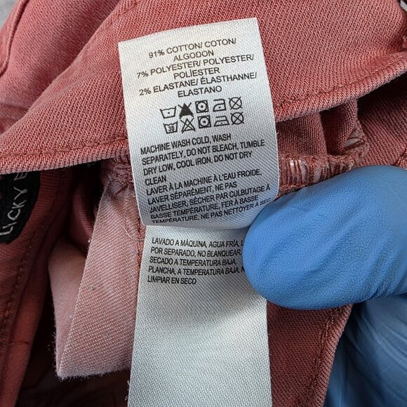 Lucky Brand High Rise Bridgette Crop Skinny Jeans Womens 00 24 Pink Button Fly - Picture 12 of 14